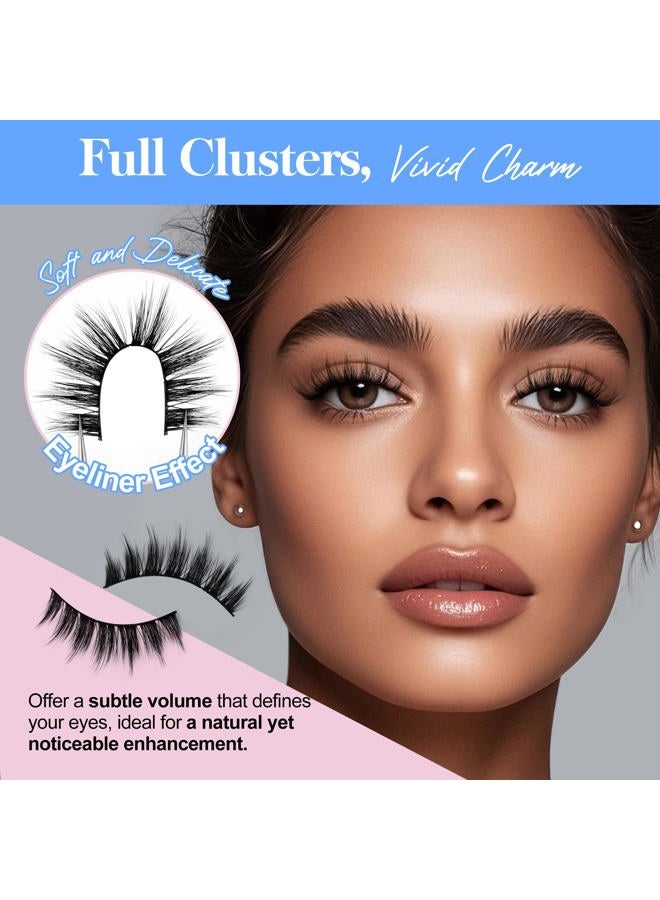 BEPHOLAN Lashes Natural Look False Eyelashes - Bepholan Fake Eyelashes 3D Super Fluffy False Lashes Black Band Wispy Lashes 3-Pack Faux Mink Lashes,XMZ21-3 - Image 3