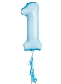 Hootyballoo Blue '1' Foil Balloon 40" with tassels 