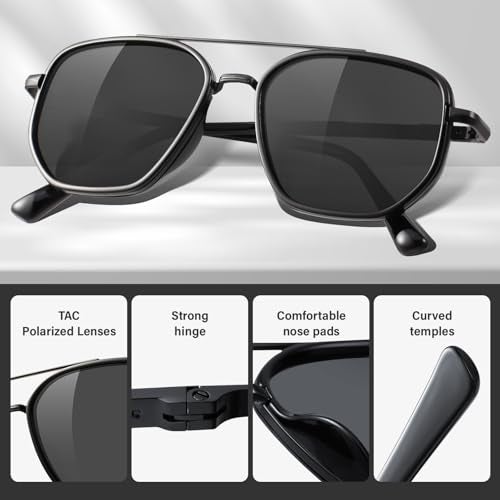 KUGUAOK Polarized Aviator Sunglasses for Women Men Small Frame UV Protection Tangle Free Sun Glasses Vintage Trendy Shades - Image 5