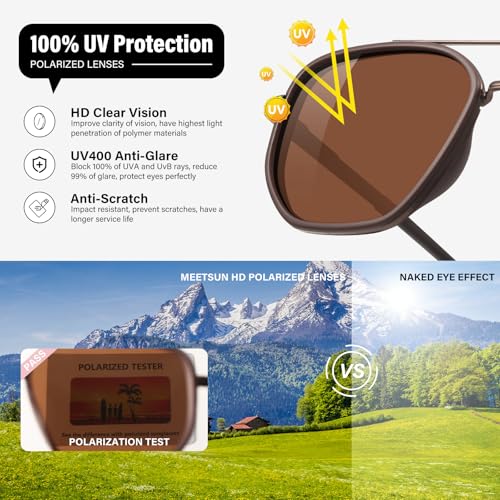 KUGUAOK Polarized Aviator Sunglasses for Women Men Small Frame UV Protection Tangle Free Sun Glasses Vintage Trendy Shades - Image 4