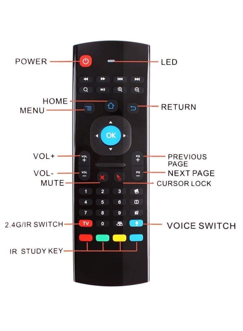 Air Mouse Remote With Voice MX3 Pro 2.4G Wireless Connection Remote With Mini Wireless Keyboard Compatible For Android Projector And Smart TV - Image 2