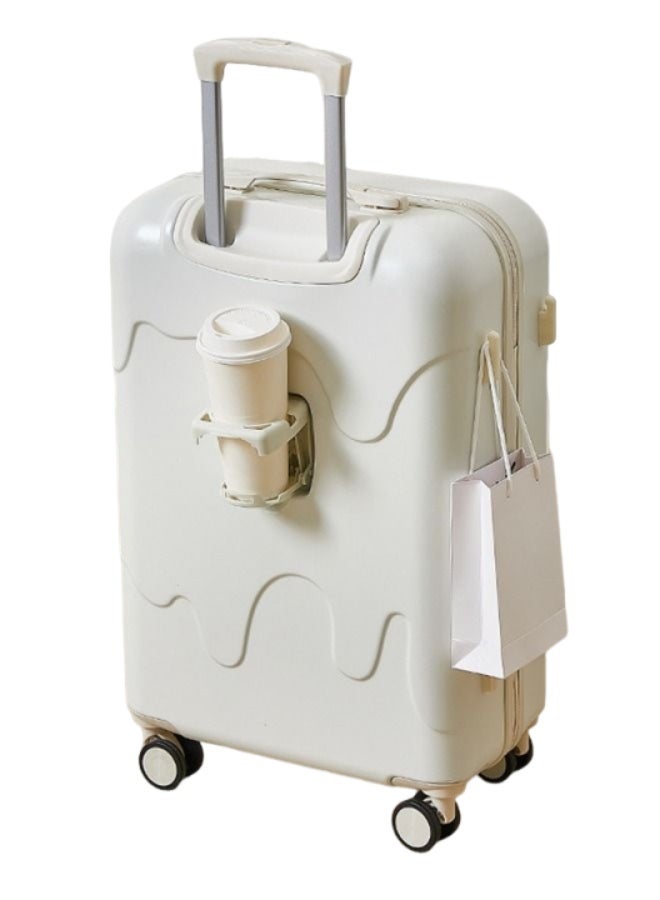 Carry-on Luggage with Cup Holder & USB Charging Port, Hard Side Luggage with Spinner Wheels, Lightweight Luggage for Travel, Business