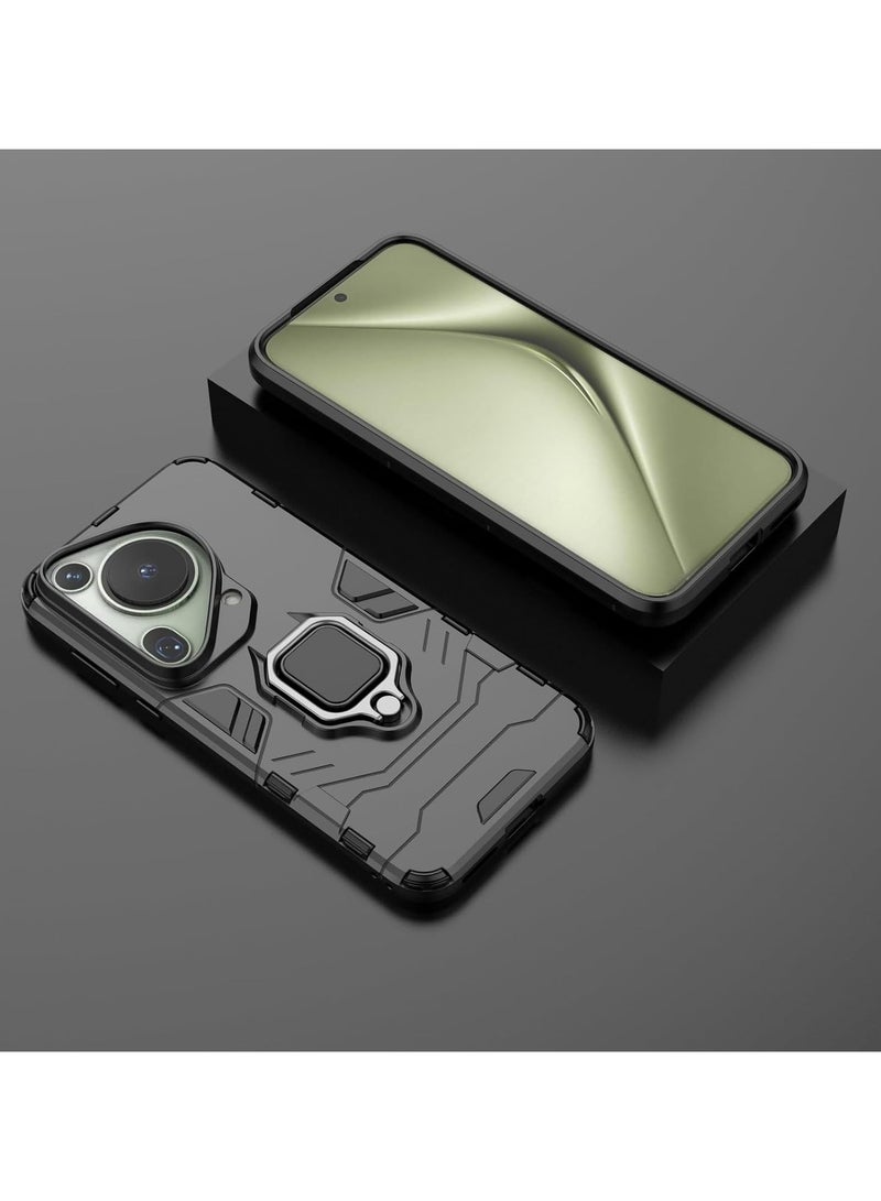 general Case Compatible with Huawei Pura 70 Ultra Case, 360° Metal Ring Kickstand Case, 2 in 1 Hybrid Shockproof Phone Back Cover for Huawei Pura 70 Ultra - Image 5
