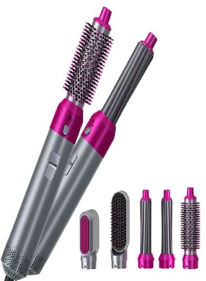 5 In 1 Hair Curler Rotating Hair Dryer Hair Straightener Comb Curling Brush 5 interchangeable barrels, 3 adjustable modes, 30S heating, smoothing iron styling tools - Image 3