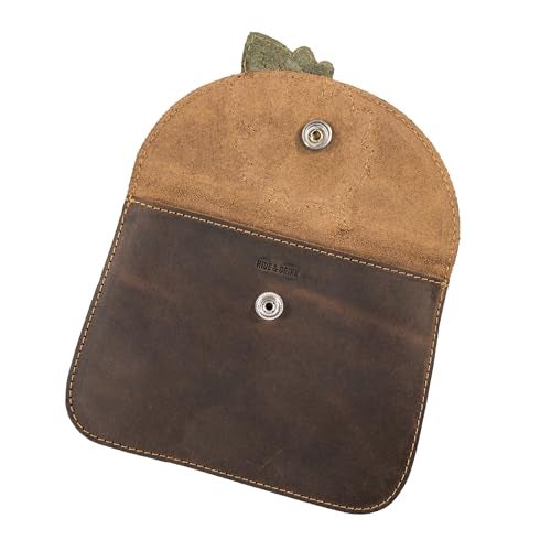 Hide & Drink, Leather Leaves Card Wallet Pouch, Soft Coin & Cash Organizer, Cable Holder & Accessories Case, Handmade Includes 101 Year Warranty :: Bourbon Brown - Image 4