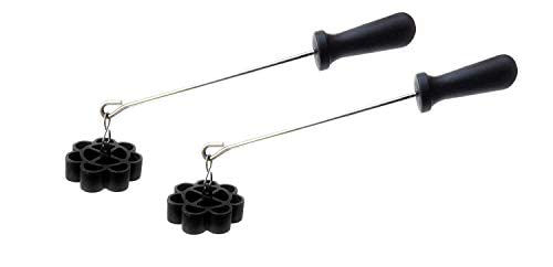 FLORA AND CO Stainless Steel Non-Stick Rose Cookie & Murukku Maker Combo (Pack of 2) | Achappam & ACH-hu Murukku Moulds | Durable & Easy to Use (Black) - Image 2