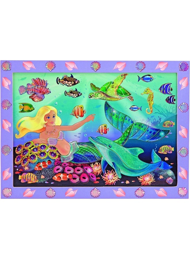 Melissa & Doug Melissa & Doug Peel and Press Sticker by Number Kit: Mermaid Reef - 60+ Stickers, Jumbo Frame  - Image 1