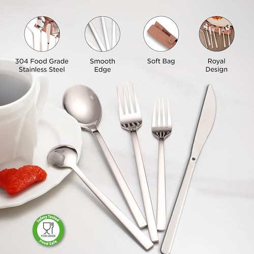 UMAI Portable 7-Piece Stainless Steel Food-Grade Utensil Set - Travel-Friendly | Camping Cutlery | Reusable | Easy to Carry | Ideal for All Occasions | Durable and Practical (Brown Cover) - Image 3
