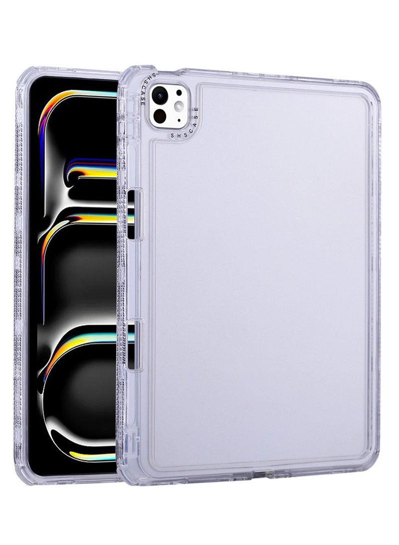 general for iPad Pro/Air 13-Inch  Clear Case 2024 with Charging Pencil Holder Slot,  Slim Lightweight Transparent Back Protective Cute Cover - Image 1