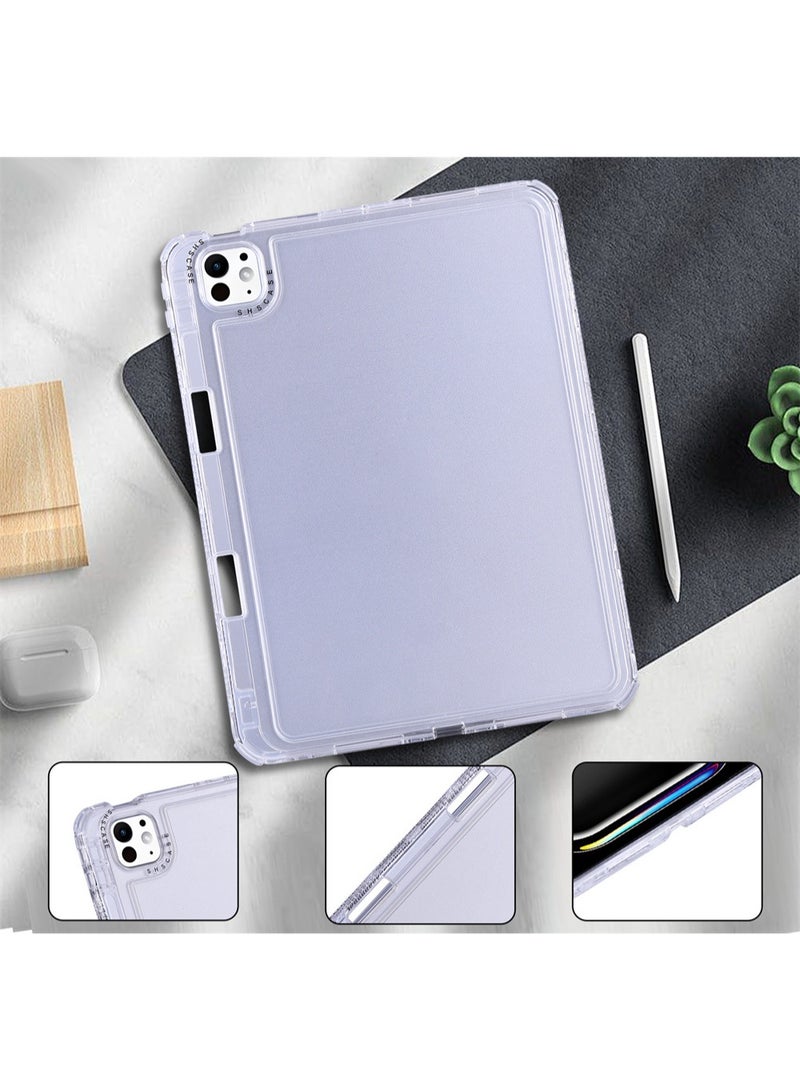 general for iPad Pro/Air 13-Inch  Clear Case 2024 with Charging Pencil Holder Slot,  Slim Lightweight Transparent Back Protective Cute Cover - Image 5