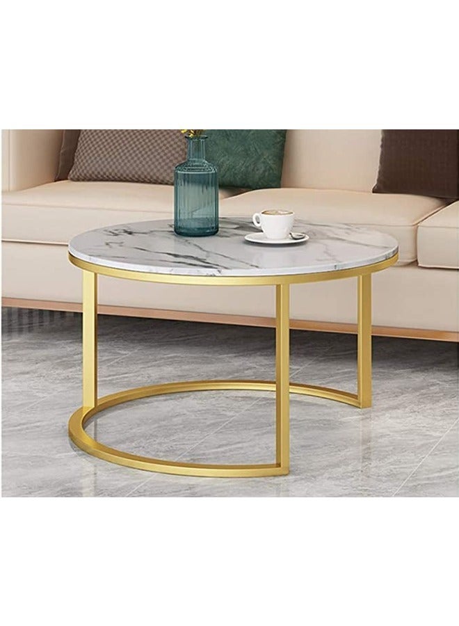 NKX 2 Round Coffee Table With Metal Frame - Image 2