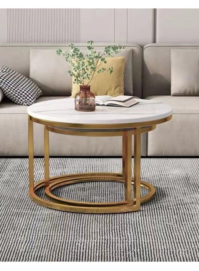 NKX 2 Round Coffee Table With Metal Frame - Image 4