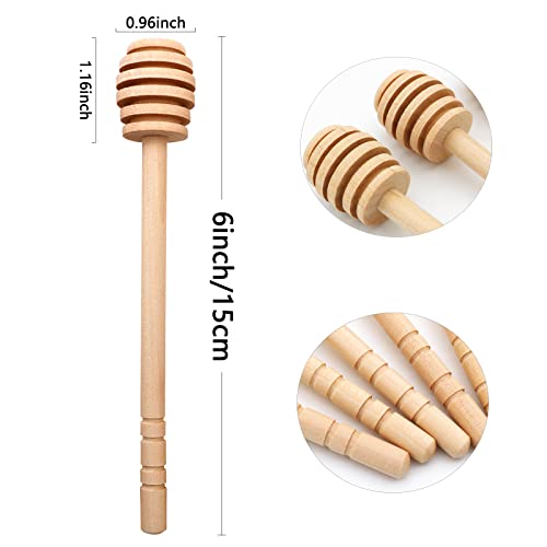 BLUETOP BLUE TOP 20PCS Wooden Honey Dipper Stick 6 Inch Individually Wrapped Honey Stirrer Stick,Honeycomb Sticks,Honey Wand for Honey Jar Dispense Drizzle Honey and Wedding Party Favors Gift. - Image 2