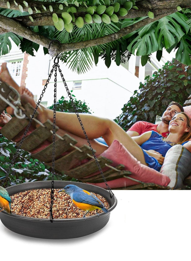 SYOSI Bird Bath Hanging Bird Feeder - Garden Bird Bat Bird Feeder Plate Hanging Tray Bird Bath Tray Hanging Bird Water or Bird Seed Hanging Bird Baths for Outdoors - Image 2