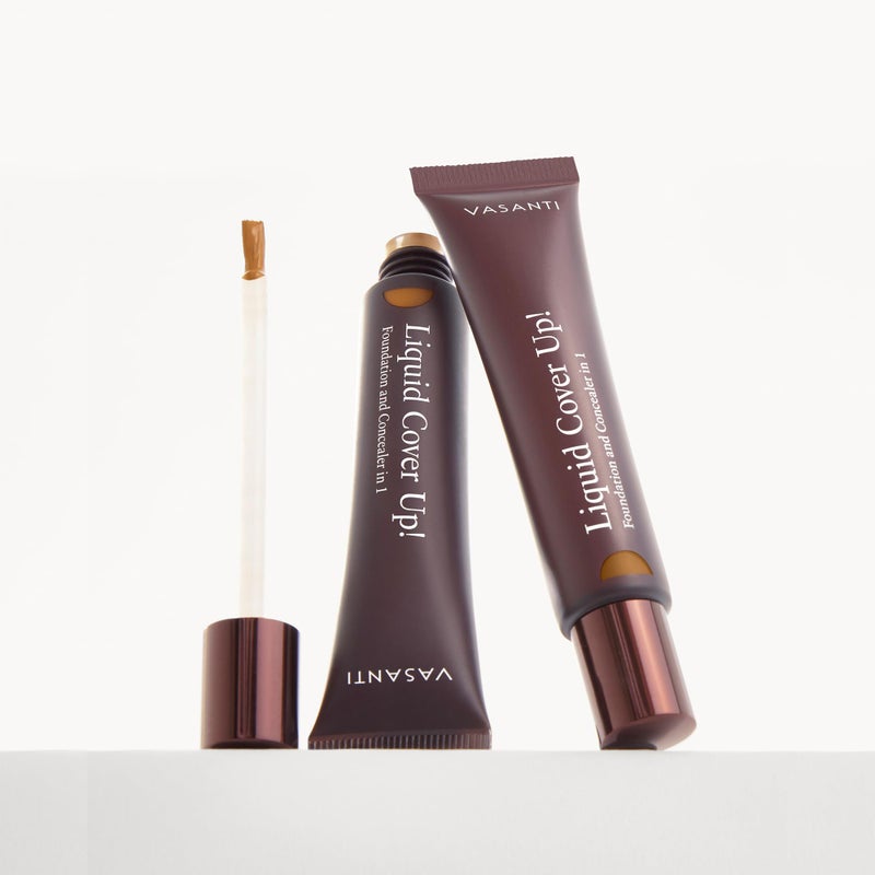 VASANTI Oil-Free Liquid Cover Up! Foundation & Concealer in 1 V6 â€“ Buildable Medium Satin Coverage, Lightweight, Long-Lasting Wear â€“ Paraben-Free, Vegan, Oil-Free Makeup for Smooth, Radiant Skin - Image 3