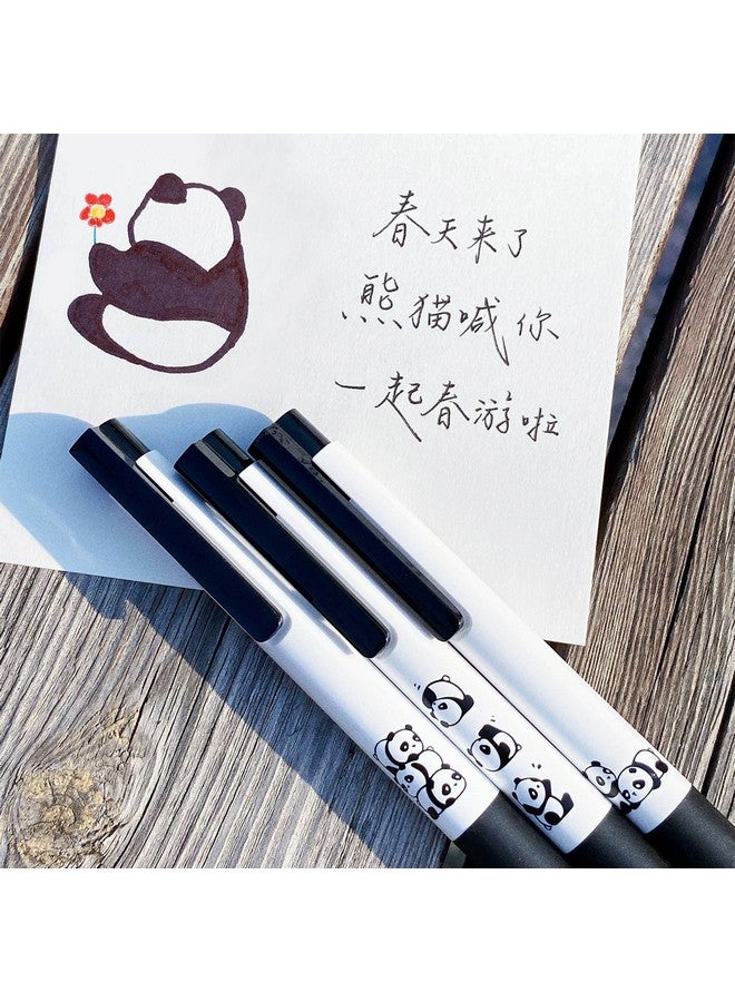 Kaco K7 Gel Ink Pens 3 Pieces Cute Panda Black Pens Set 0.5Mm Fine Point All Black Ink Office School Supplies - Image 2