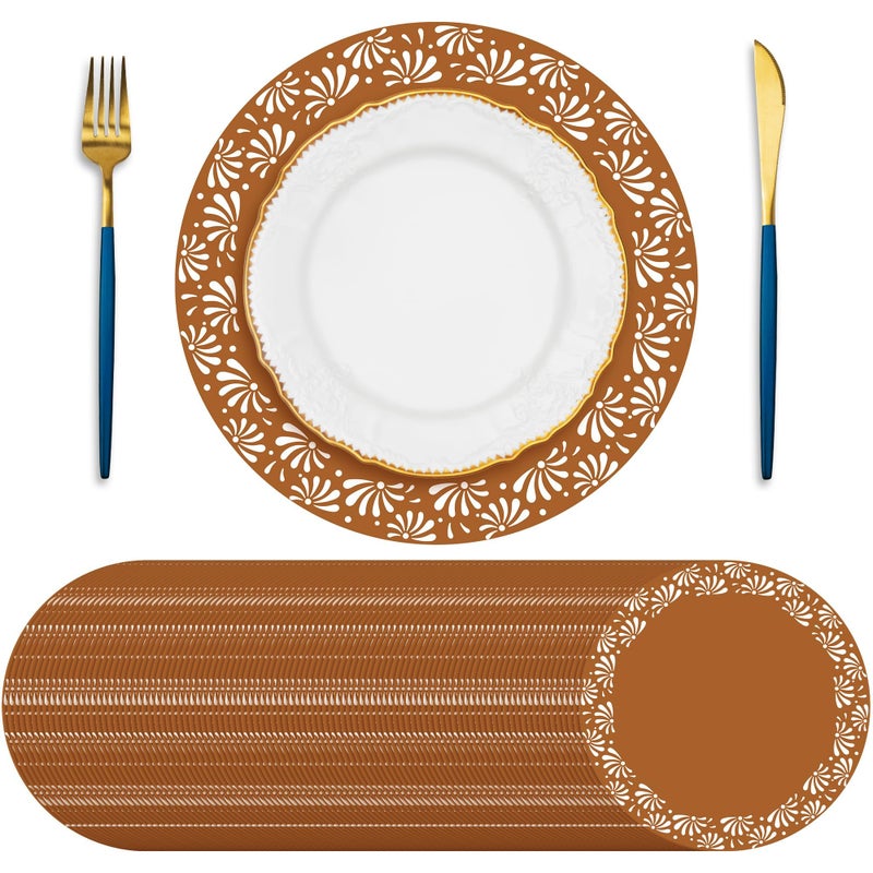 Kochorie 100 Pcs Cielito Lindo Mexican Paper Placemats 13 Inch Round Platos De Barro Mexicanos Disposable Table Mats for Cielito Lindo Party Decoration Cinco de Mayo Wedding Birthday Baby Shower - Image 1