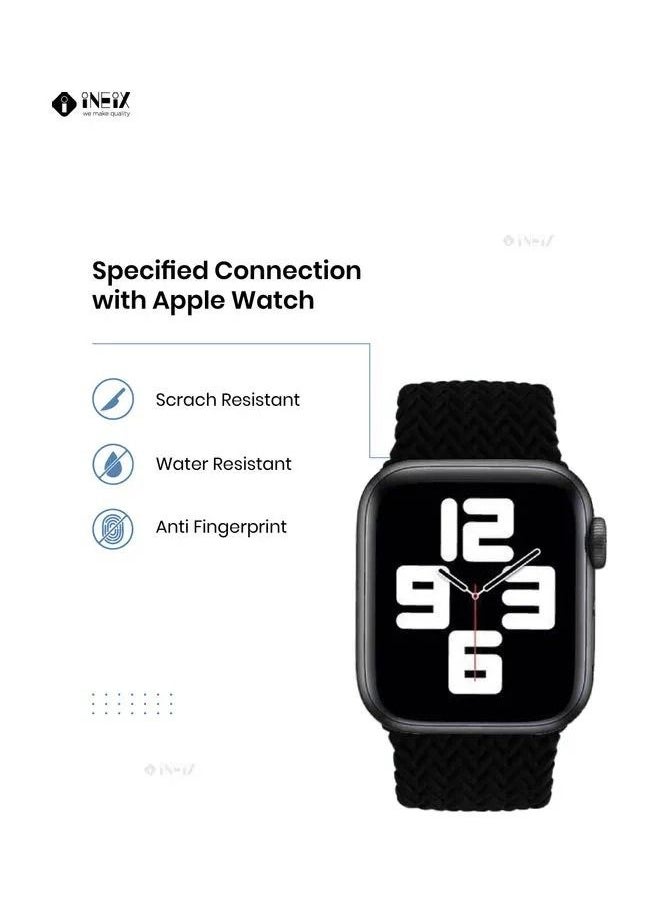 INEIX Braided Solo Loop Stretchable Silicone Replacement Strap 42/44mm Black Length 145mm  - Image 4