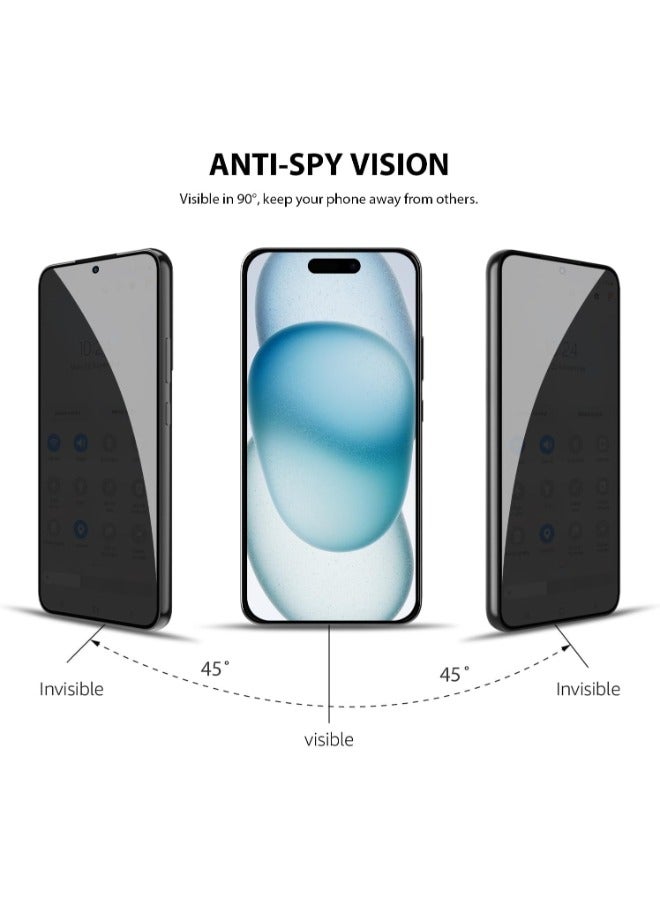 واقي شاشة لـ آيفون 15 (iPhone 15) (ضد البصمة) نانو مضاد للتجسس لحماية الخصوصية (لقافة) و بجودة عالية, حماية قصوى للشاشة من الخدوش والكسر - Image 2