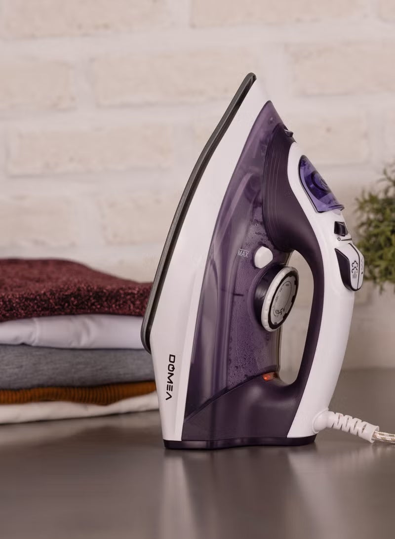 DOMEA Steam Iron with Adjustable Thermostat | 2200W, Lightweight, Ceramic Soleplate, Anti-Drip & Anti-Calc, Spray & Steam Burst, Auto Clean - Image 1