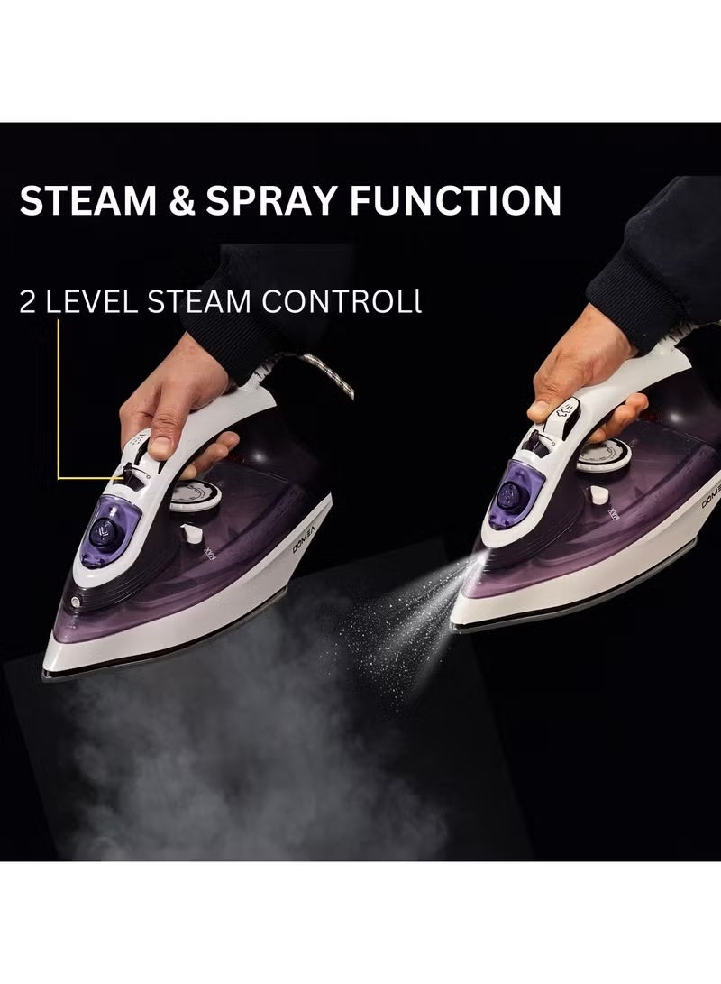 DOMEA Steam Iron with Adjustable Thermostat | 2200W, Lightweight, Ceramic Soleplate, Anti-Drip & Anti-Calc, Spray & Steam Burst, Auto Clean - Image 2