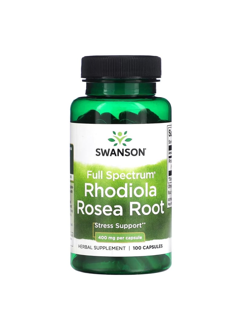 SWANSON Full Spectrum Rhodiola Rosea Root, 400 mg, 100 Capsules