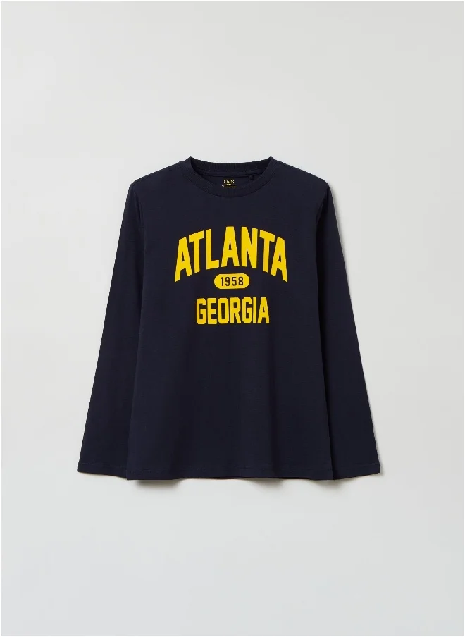 Ovs Ovs Boys Atlanta Georgia Slogan Long Sleeve T-Shirt
