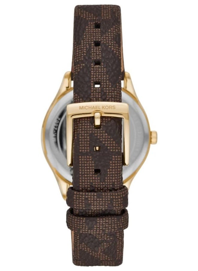 Michael Kors Women MK2862 Jaycie Watch with Brown Leather Strap - Image 2