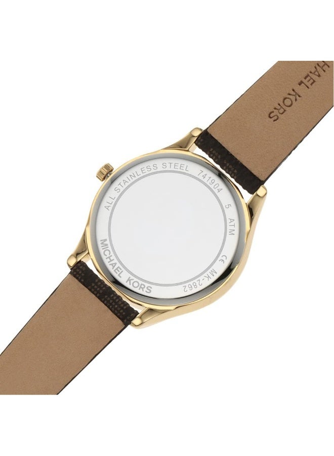 Michael Kors Women MK2862 Jaycie Watch with Brown Leather Strap - Image 5