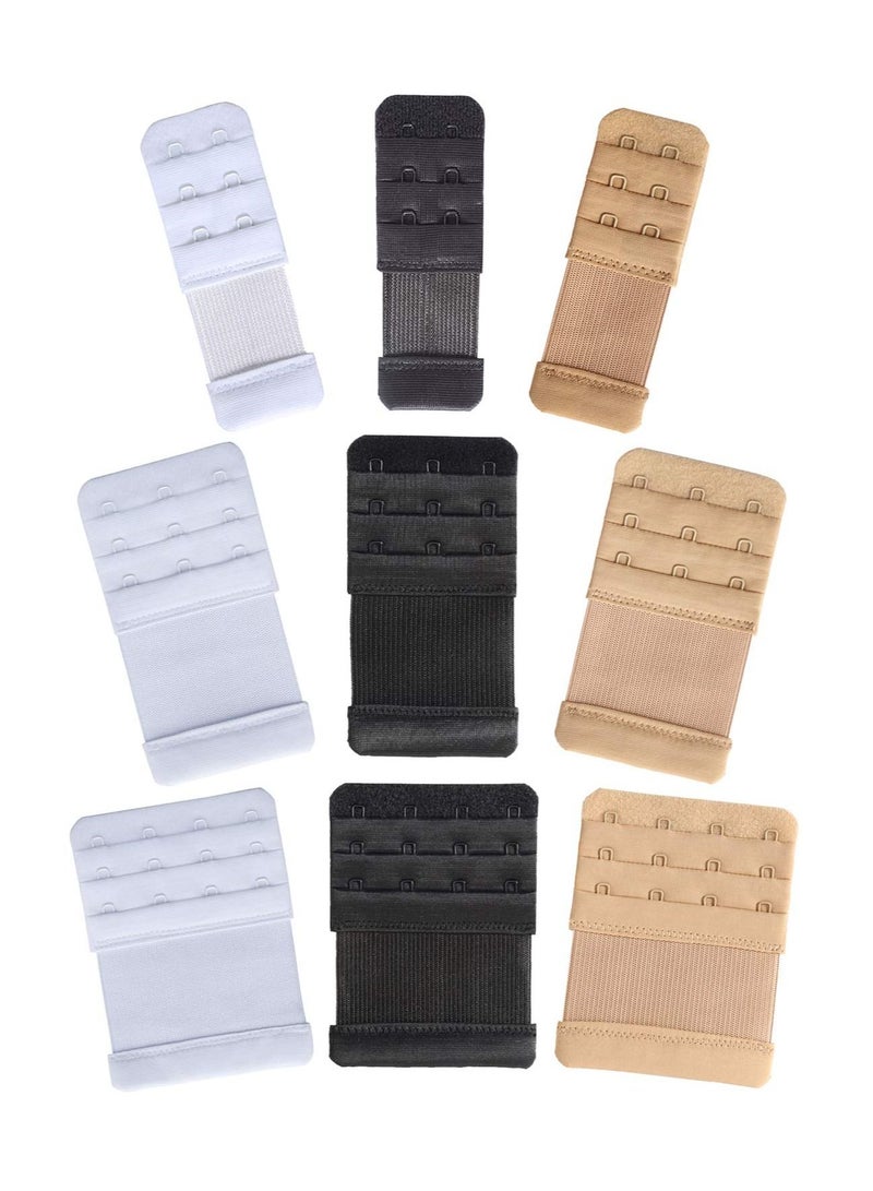 9-Piece Flexible Bra Extender Strap 2 3 4 Hooks Adjustable - Image 1
