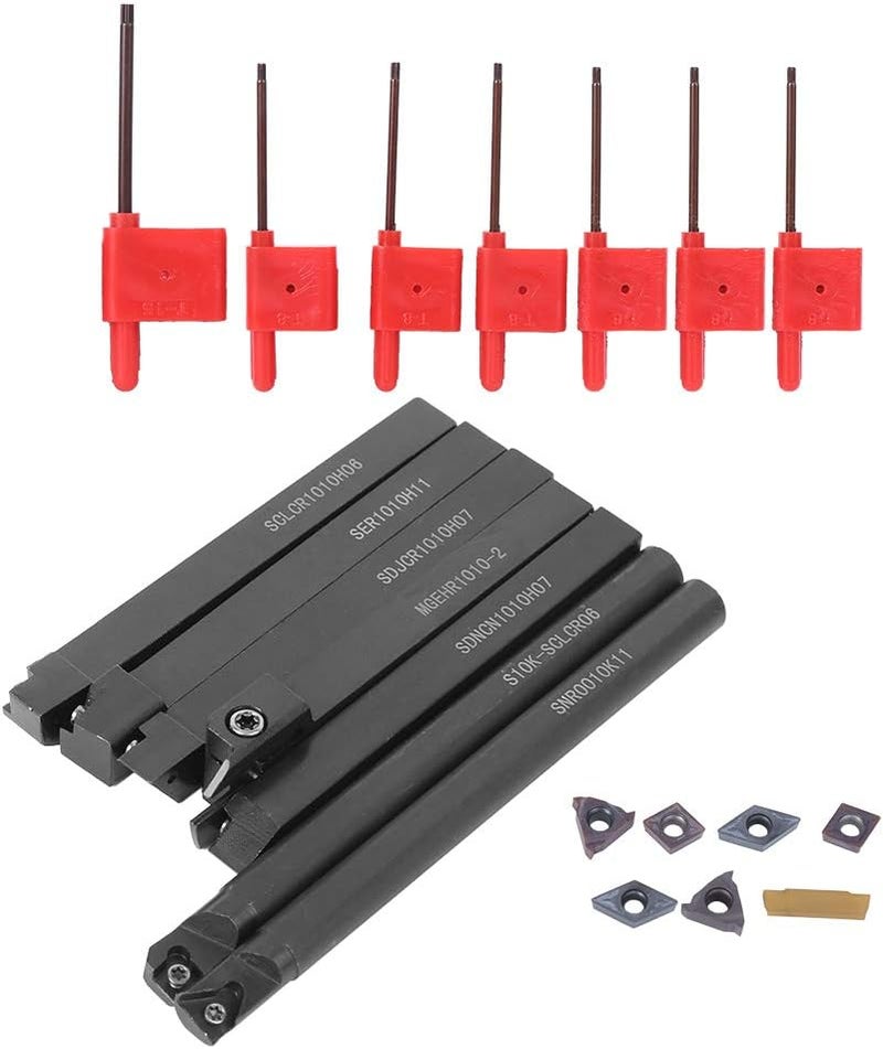 For Steel and Stainless Steel Machining - 7 Pieces CNC Arbor Turning Tool Set with Purple Black Layer Finish and Wrench Hardware Accessory - 42CR Alloy Steel Construction. - Image 4