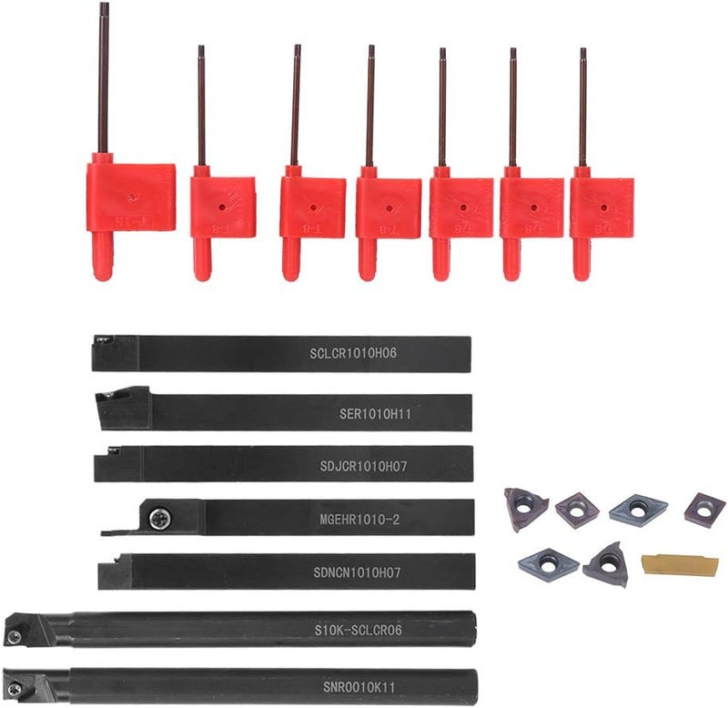 For Steel and Stainless Steel Machining - 7 Pieces CNC Arbor Turning Tool Set with Purple Black Layer Finish and Wrench Hardware Accessory - 42CR Alloy Steel Construction. - Image 5