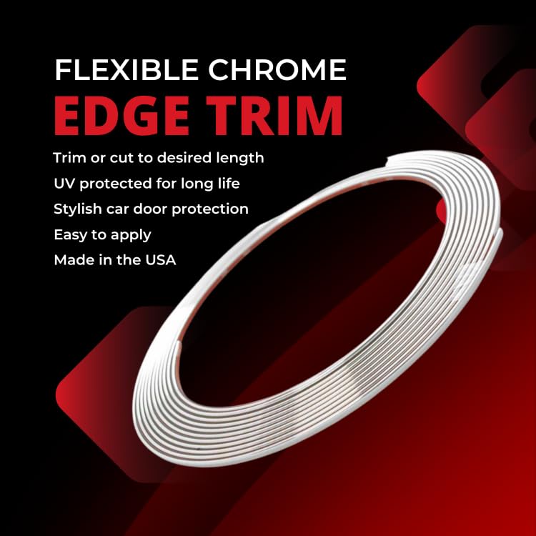Cowles Cowles Custom - Premium Universal Body Molding for All Vehicle - Easy Install, Chrome Finish, 1/2" by 18 feet, UV Protected, Long Lasting Flexible PVC  - Image 3