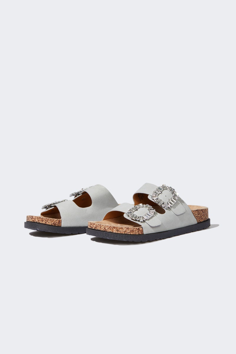 DeFacto Beige Woman Woman Flat Sole Faux Leather Slippers Casual - Image 1