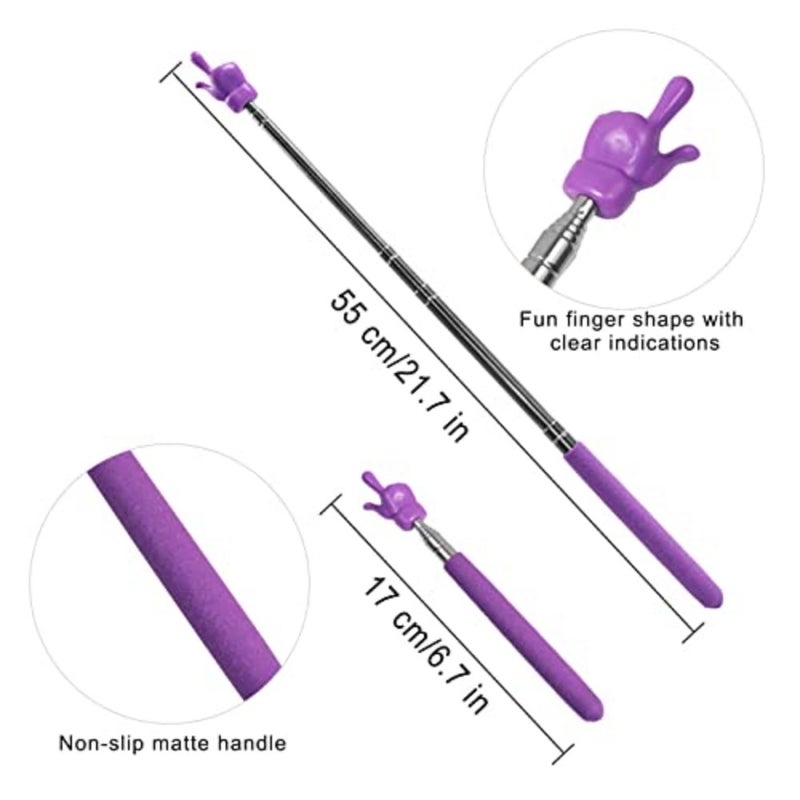 Finger Reading Stick, Kindergarten Student Teacher Teaching Point Reading Pen, Telescopic Teachers Pointer, for Elementary School Kindergarten Teacher 4 Pcs - Image 5