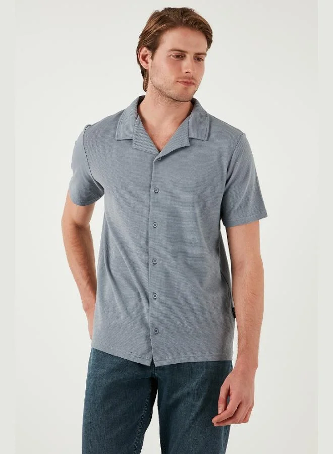 بوراتي قميص رجالي قطن بوراتي بقصة عادية وأكمام قصيرة