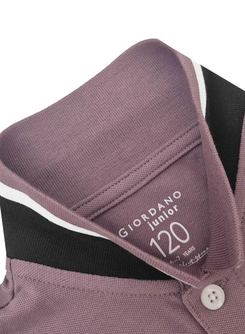 GIORDANO Kids' Napoleon Polo: Classic Piqué, Bold Embroidery, All-Day Comfort