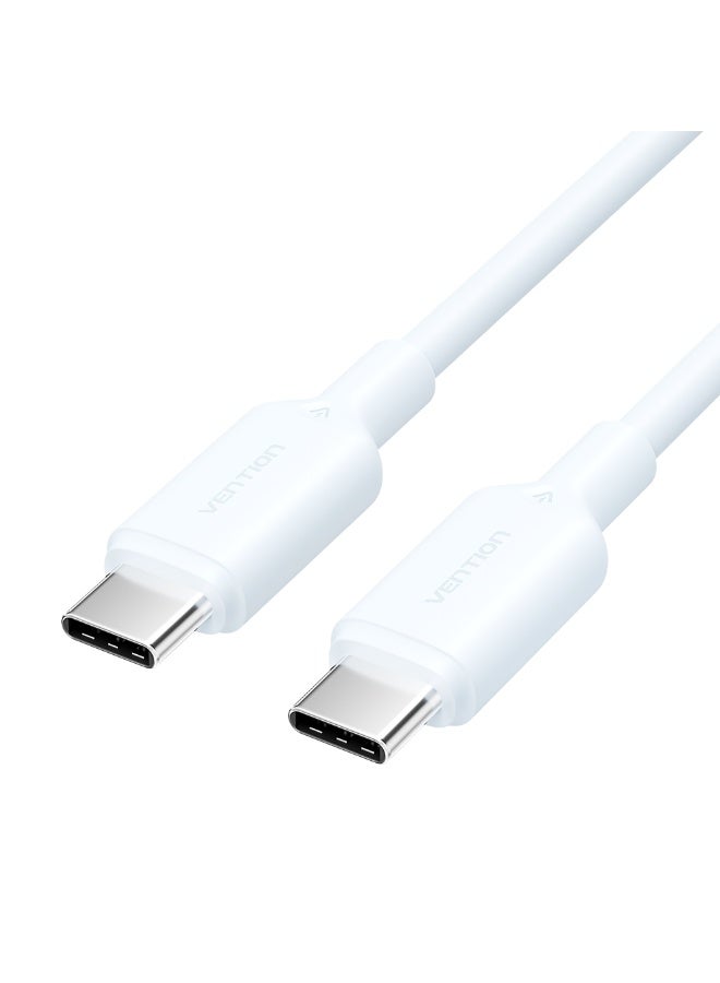 VENTION USB 2.0 Type-C Male to Type-C Male 3A Cable 2M white PVC Type Model# TRCSH - Image 1