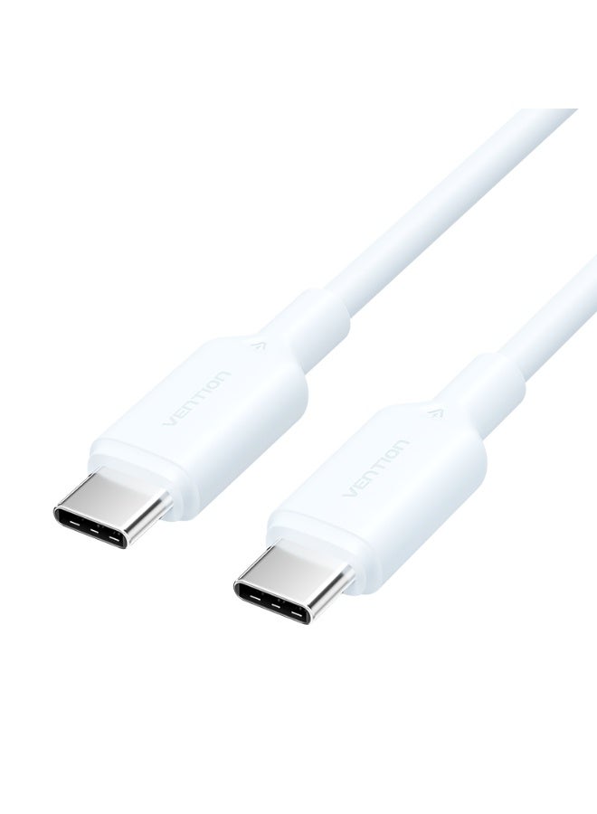 VENTION USB 2.0 Type-C Male to Type-C Male 3A Cable 2M white PVC Type Model# TRCSH - Image 2