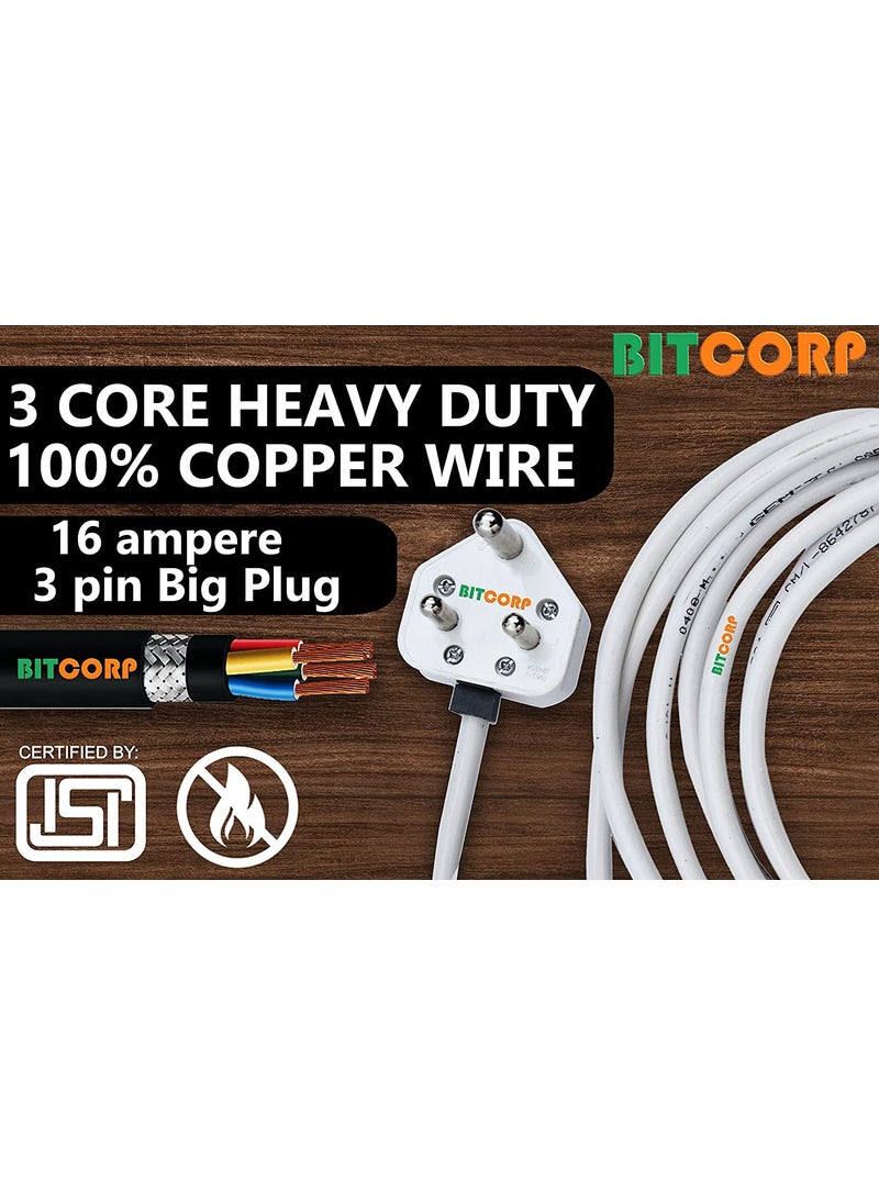 BITCORP BITCORP 16A Heavy Duty Extension Board 2 Multi Socket 1 Mcb3500W Mcb Surge Protector Long Wire Cord For AcFrigeWashing MachineMicrowaveLarge Appliances3500W 16A Big Plug1 Meter220 Volts  - Image 3