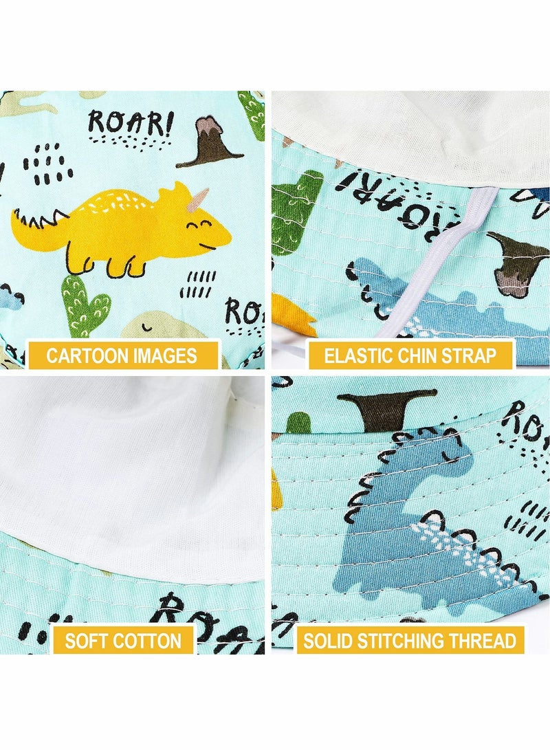 كاست ويف قبعة شمس للأطفال من القطن الصيفي مع حزام مطاطي وقبعة شاطئ قابلة للطي ذات حافة واسعة مع حماية من الشمس للأولاد والبنات من عمر 1 إلى 5 سنوات - Image 3