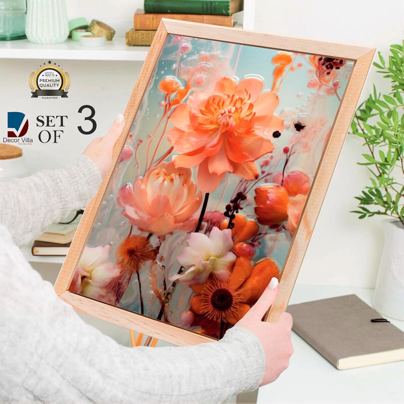DecorVilla Decor Villa 3D YELLOW FLOWERS Digital Framed Painting for Wall Decoration Wall Art Prints for Living Room Bedroom Office Room Decor 105x135 inch DVWFC0014 - Image 4
