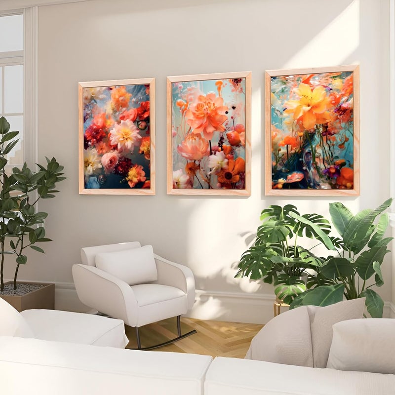 DecorVilla Decor Villa 3D YELLOW FLOWERS Digital Framed Painting for Wall Decoration Wall Art Prints for Living Room Bedroom Office Room Decor 105x135 inch DVWFC0014 - Image 5