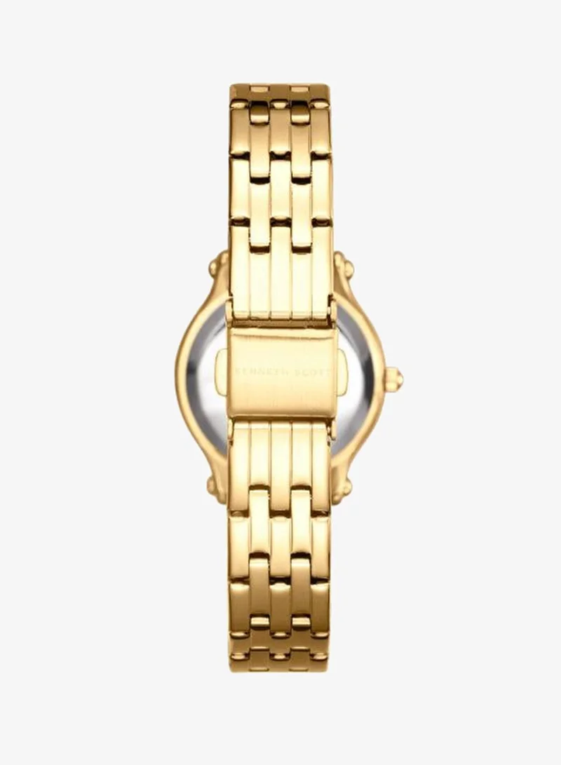 Kenneth Scott White Women's Stainless Steel Analog Watch K25510-GBGW - 30 mm for Women | Best Price UAE