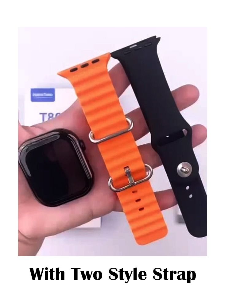 هينو تيكو هاينو تيكو ألمانيا ساعة ذكية T86 HD الأعلى أكبر شاشة 45 ملم مع 2 حزام وشاحن لاسلكي للرجال والنساء - Image 4