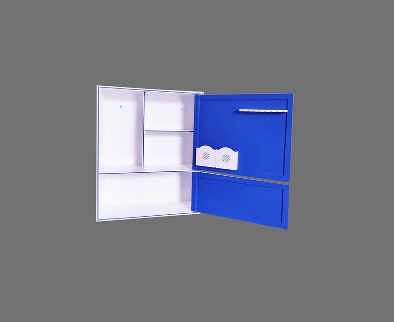 WINACO Aarti 6 MM Off White Lapis Blue (14"x 4.5" x 18") Acrylic Bathroom Storage Organizer (White Lapis Blue) - Image 3