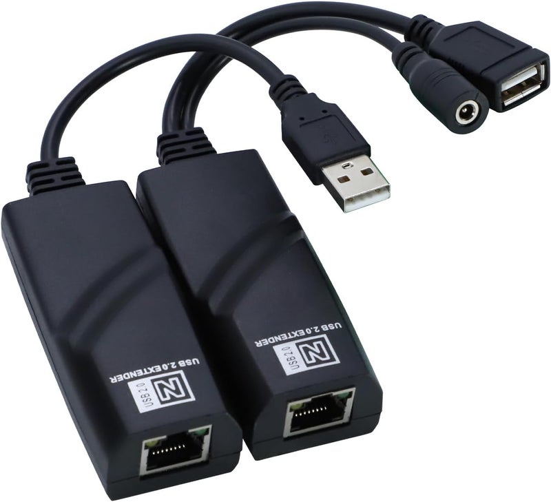 SDS USB 2.0 Extender to RJ45 Over Cat5 Cat5E Cat6 up to 196 Ft, USB Ethernet Extender Over Cat5/5E/6 Supports Windows/Mac/Vista, Plug and Play, No Driver Needed - Image 1