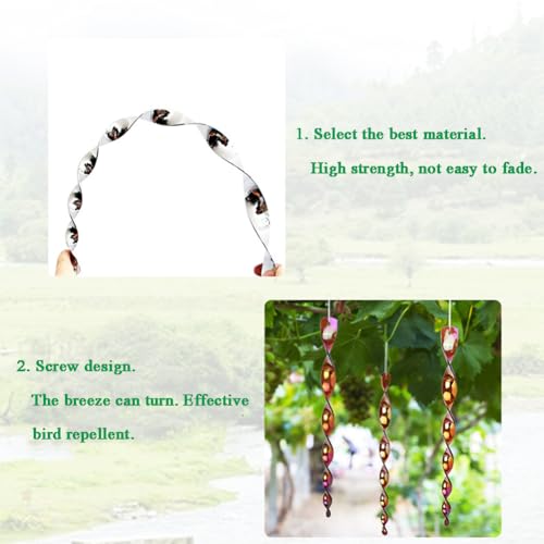 Gozaqe Bird Repellent Reflective Scare Rods,Bird Repellent For Balcony,Hanging Silver Plastic Rod Reflective Bird Deterrent Device,Pigeon Scarer Keep All Birds Away From Your House,Garden(8 Pcs) - Image 4
