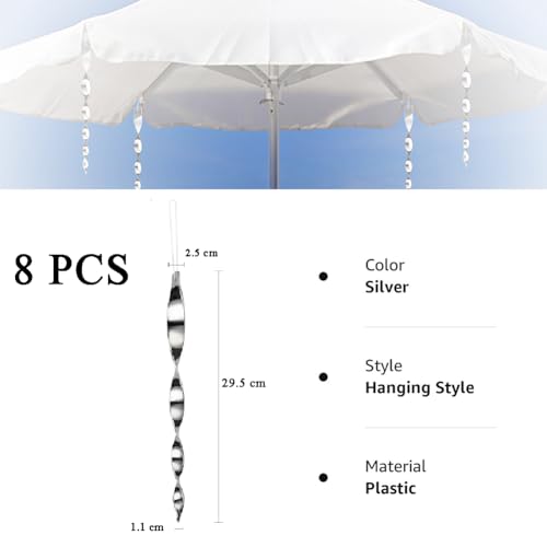 Gozaqe Bird Repellent Reflective Scare Rods,Bird Repellent For Balcony,Hanging Silver Plastic Rod Reflective Bird Deterrent Device,Pigeon Scarer Keep All Birds Away From Your House,Garden(8 Pcs) - Image 5
