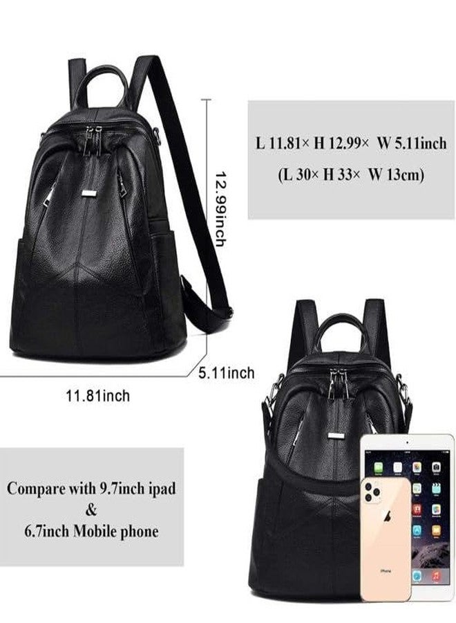JAISOM Mettle Black Backpack for Women & Men | Premium Pebbled Leather Finish | Anti-Theft Hidden Zippers | Spacious Multi-Compartment Storage | Water-Resistant Stylish Everyday Travel Bag - Image 3